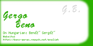 gergo beno business card